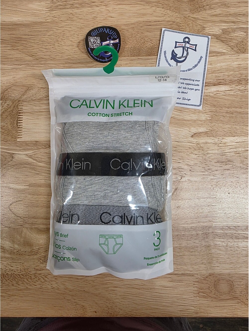 CALVIN KLEIN BOYS MODERN COTTON BRIEFS 3‑PACK ASSORTED SIZE LARGE